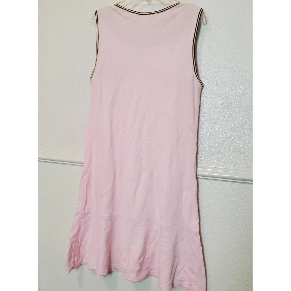 Lacoste Sport Tennis Dress Boat Neck Sleeveless Pink‎ Womens Sz 46 US XL
